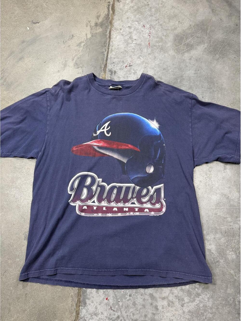 Atlanta Braves Big Helmet Logo Hit Vintage Shirt